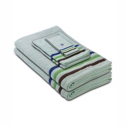 United Colors of Benetton Grey & Blue 6 Pieces Striped Pure Cotton 450 GSM Towel Set-picture-43