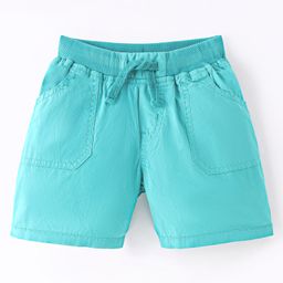 Simply Premium Cotton Knee Length Shorts Solid Color - Sea Green-image-80