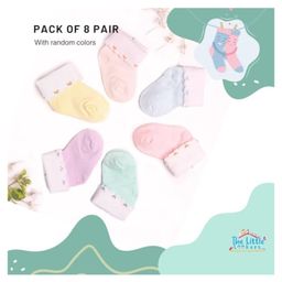 THE LITTLE LOOKERS Set Of 8 Cute & Colourful Cotton Baby Socks - Multi Colour-11