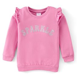 Tango Single Jersey Full Sleeves Top with Text Print & Frill Detailing - Pink-image-8