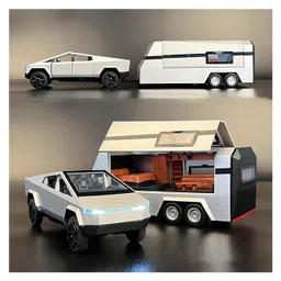 magicwand Magicwand® 1:32 Scale Die-Cast CyberrTruck Pick-Up Trailer with 6 Openable Doors Pull Back Action,Lights & Music-picture-24