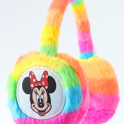 Babyhug Fur Rainbow Design Ear Muffs with Minnie Mouse Patch - Multicolor-image-7