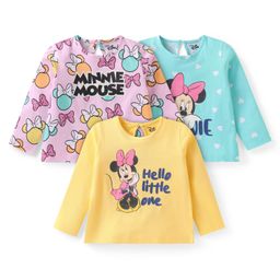 Babyhug Disney Single Jersey Knit Full Sleeves T-Shirts With Minnie Mouse Graphics Pack of 3 - Yellow Pink & Blue-image-36