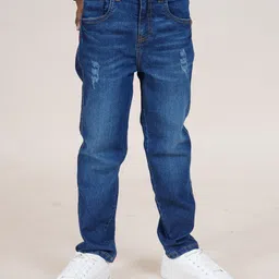 Kiddopanti Denim Solid Jeans - Dark Blue-picture-49