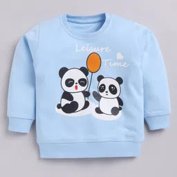 CUTOPIES Interlock Full Sleeves Panda Printed Sweatshirt -Blue-picture-38