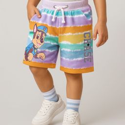 Babyhug Cotton Looper Knit Shorts with Chase Print - White-image-60