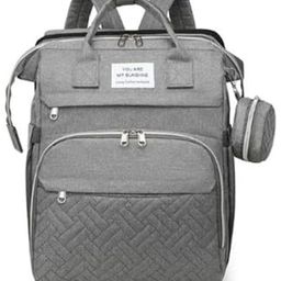 Winnies Diaper Bag With Changing Station | Mummy Bag With Bassinet | Bed Changing Backpack-Grey-image-40