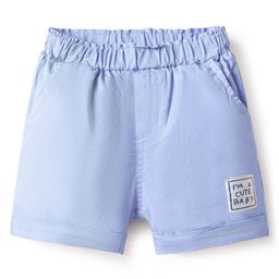 Ollypop Sinker Woven Knee Length Solid Coloured Shorts With Text Patch - Light Blue-picture-11