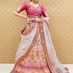 KUNDAN FAB Embroidered Semi-Stitched Lehenga With Unstitched Blouse & Dupatta-picture-58