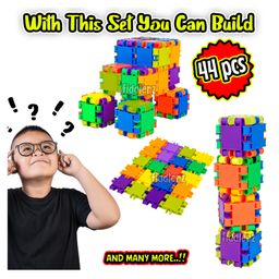 Fiddlerz Bullet Building Blocks Stem Blocks Smart Puzzle Games Multicolour - 44 pieces image 3