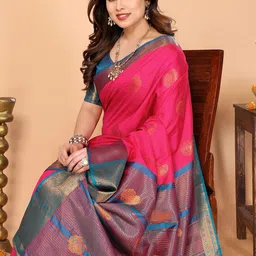 yourwish Ethnic Motifs Zari Woven Design Kanjeevaram Saree-picture-21