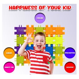 Fiddlerz Bullet Building Blocks Stem Blocks Smart Puzzle Games Multicolour - 44 pieces image 4