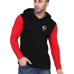 Blisstone Men Colourblocked Hooded Slim Fit T-shirt-image-83