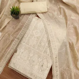 LeeliPeeri Designer Embroidered Unstitched Dress Material-image-63