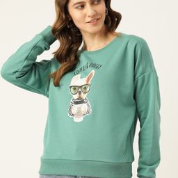 Monte Carlo Women Green & Beige Printed Sweatshirt-picture-8