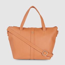 Baggit Brown Solid Handheld Bag-7