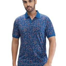 Colorplus Blue Regular Fit Printed Polo T-Shirt-picture-36