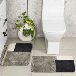 Saral Home Grey Polypropylene Modern Bathmat-4
