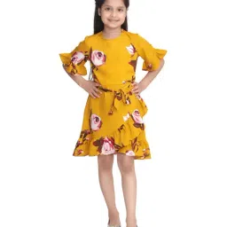 StyleStone Kids Yellow Floral Print Dress-image-22