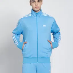 Adidas Originals Blue Regular Fit Striped Firebird Track Jacket-image-52