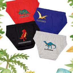 NUSYL Pack Of 4 Boys Printed Cotton Basic Briefs NUBCBRFPO4.0044-57