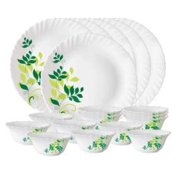 Larah by Borosil White Opalware 18 Pieces Dinner Set-17