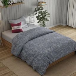 Nautica Marina Bay Dark Grey Super Fine Egyptian Satin Cotton Floral Single Comforter-picture-22