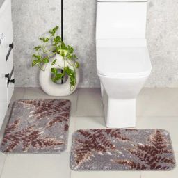 Saral Home Brown Polyester Modern Bathmat-45