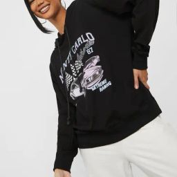 Styli Black Cotton Printed Sweatshirt-image-81