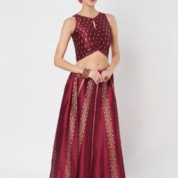 studio rasa Printed Block Print Ready to Wear Lehenga & Blouse With Dupatta image 4
