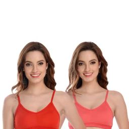 AROUSY Orange Cotton Beginner's Bra - Pack Of 2-picture-41