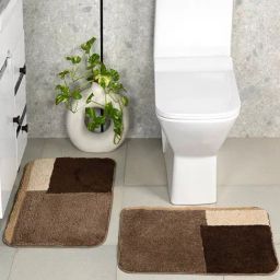 Saral Home Brown Polypropylene Modern Bathmat-34