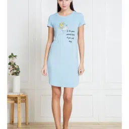 Van Heusen Blue Graphic Print Night Dress-40