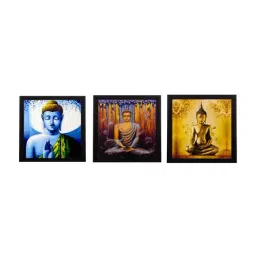 eCraftIndia Set Of 3 Lord Buddha Paper Painting-image-57