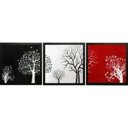 eCraftIndia Set of 3 Abstract Design Satin Matt Textured UV Art Painting-0