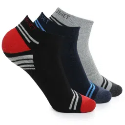 Crusset Multicolor Cotton Blend Ankle Length Socks - Set of 3-picture-17