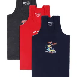 Dyca Kids Multicolor Cotton Printed Vest (Pack of 3)-picture-22