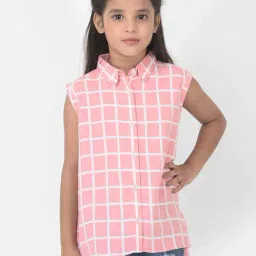 Crimsoune Club Kids Pink & White Chequered Shirt-image-21