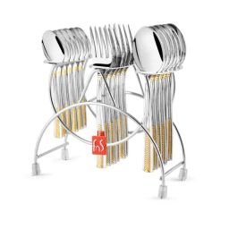 FnS Midas Silver & Gold Stainless Steel Cutlery - Set of 18-23