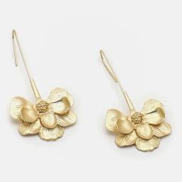 Sohi Gold Plated Flower Drop Earrings-24