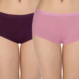 Amante Pink & Wine Cotton Boy Short Panty (Pack of 2)-image-91