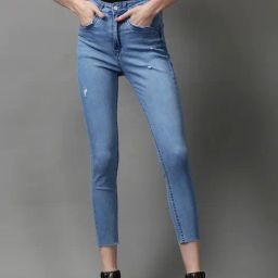SHOWOFF Blue Solid Mid Rise Jeans-image-13