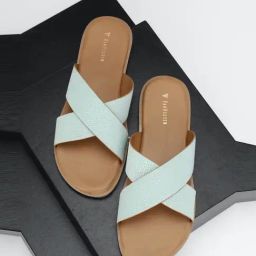 Van Heusen Women's Blue Cross Strap Sandals-image-18