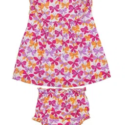 H by Hamleys Infants Unisex Pink Printed Dress with Bloomer-image-91