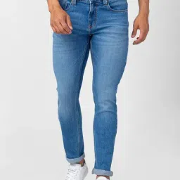 Spykar Mid Blue Cotton Slim Fit Jeans-picture-26