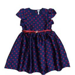 H by Hamleys Girls Navy Printed Dress with Belt-image-2