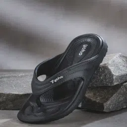 Yoho Women's Accupressure Floats Black Flip Flops-81