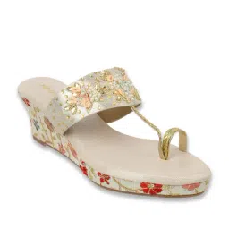 Mochi Women's Gold Toe Ring Wedges-image-41