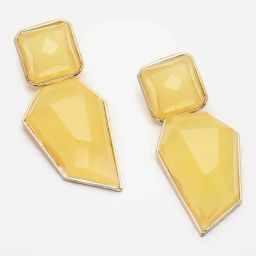 Sohi Yellow Stones Abstract Drop Earrings-image-1