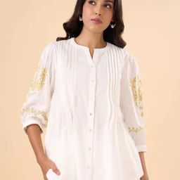 Akkriti by Pantaloons Snow White Embroidered Tunic-image-11